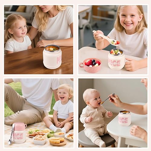 Miniatura 7 de Lonchera Bento de 20 onzas con cuchara, termo de acero inoxidable a prueba de fugas, contenedor de sopa aislado para adultos para viajes al aire