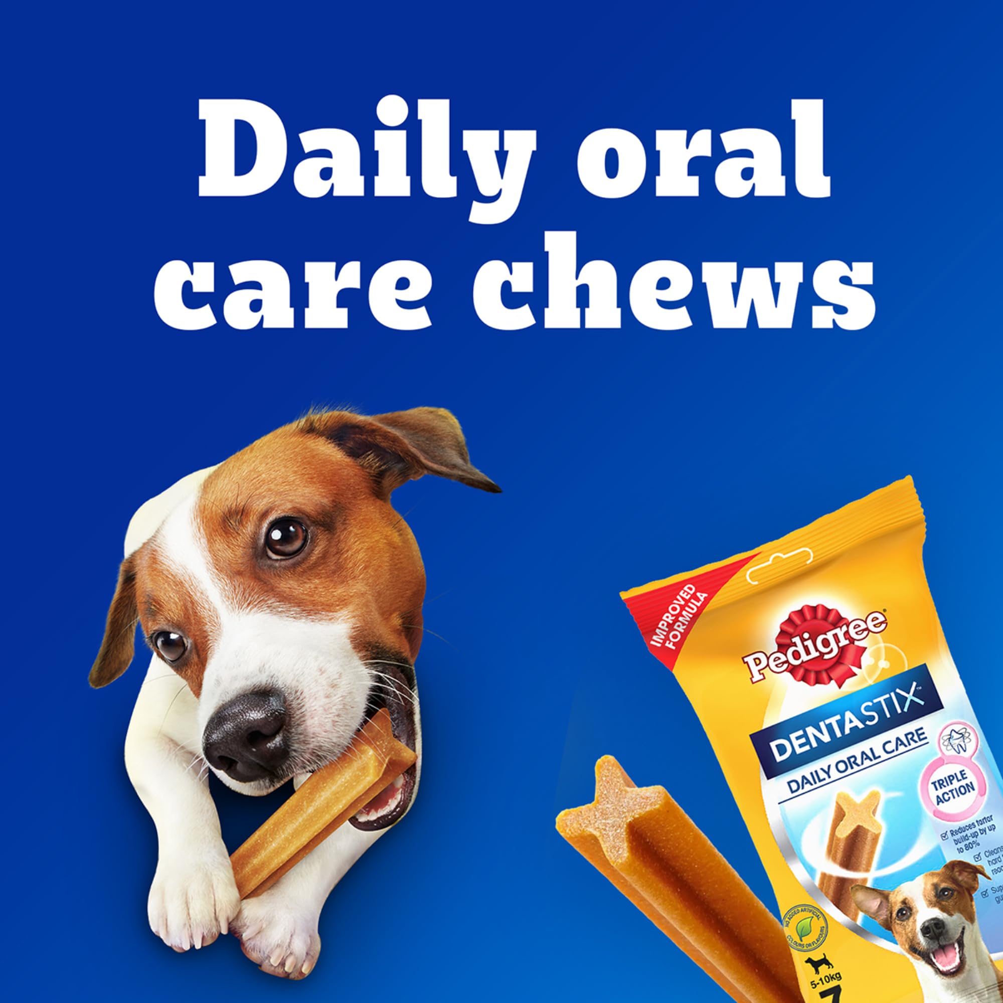 Pedigree DentaStix Snacks para Perros jóvenes y pequeños (4-10 kg), 10 x 7 Unidades