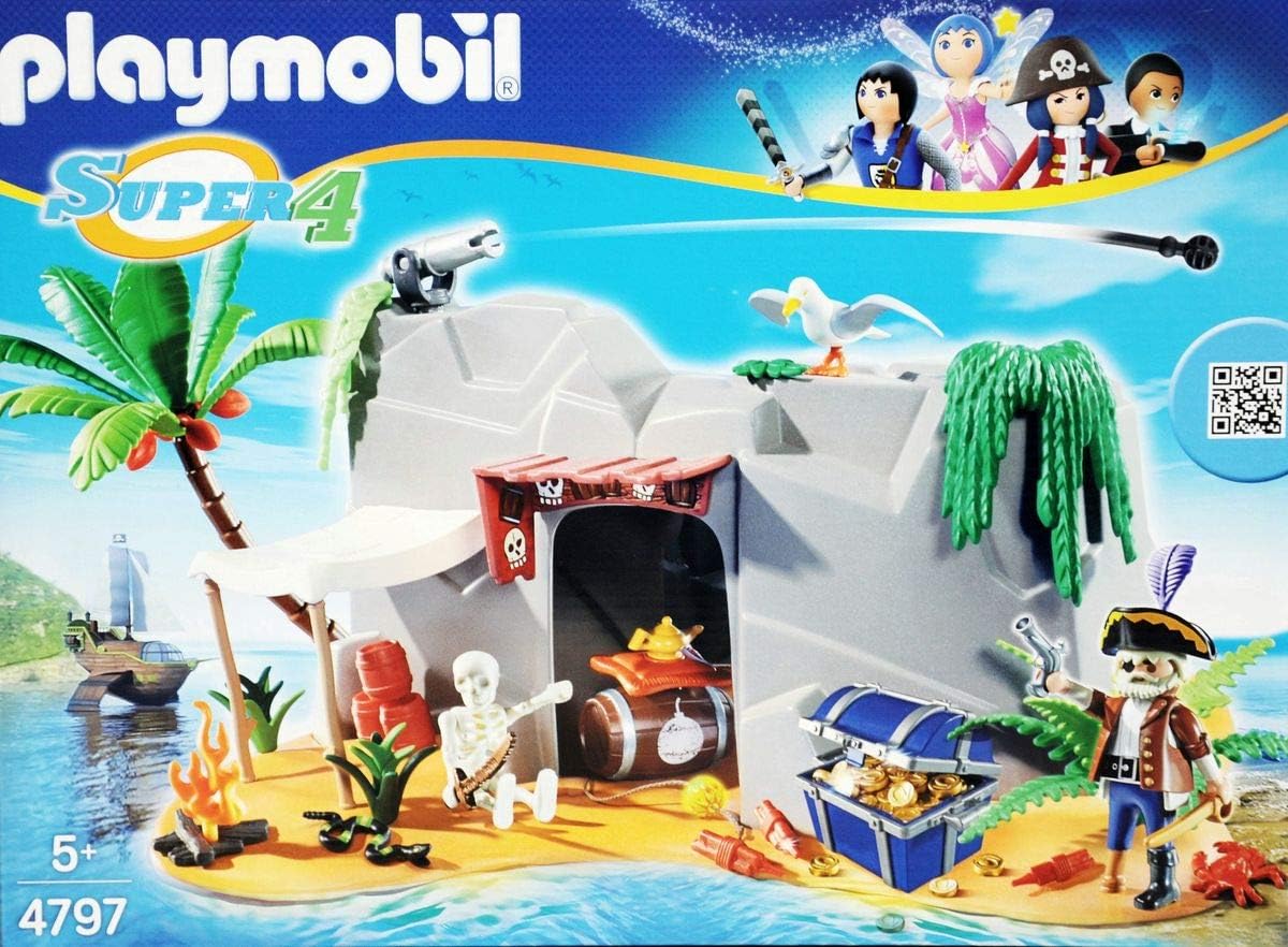 4797 Super 4 Pirate Cave, Fun Imaginative Role-Play, PlaySets Suitable for Children Ages 4+