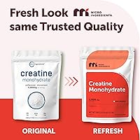 Vista 2 de Monohidrato de creatina en polvo, 17.64 oz (1.1 libras), 5000 mg por porción, creatina en polvo micronizada, sin sabor, puro, sin relleno, Keto