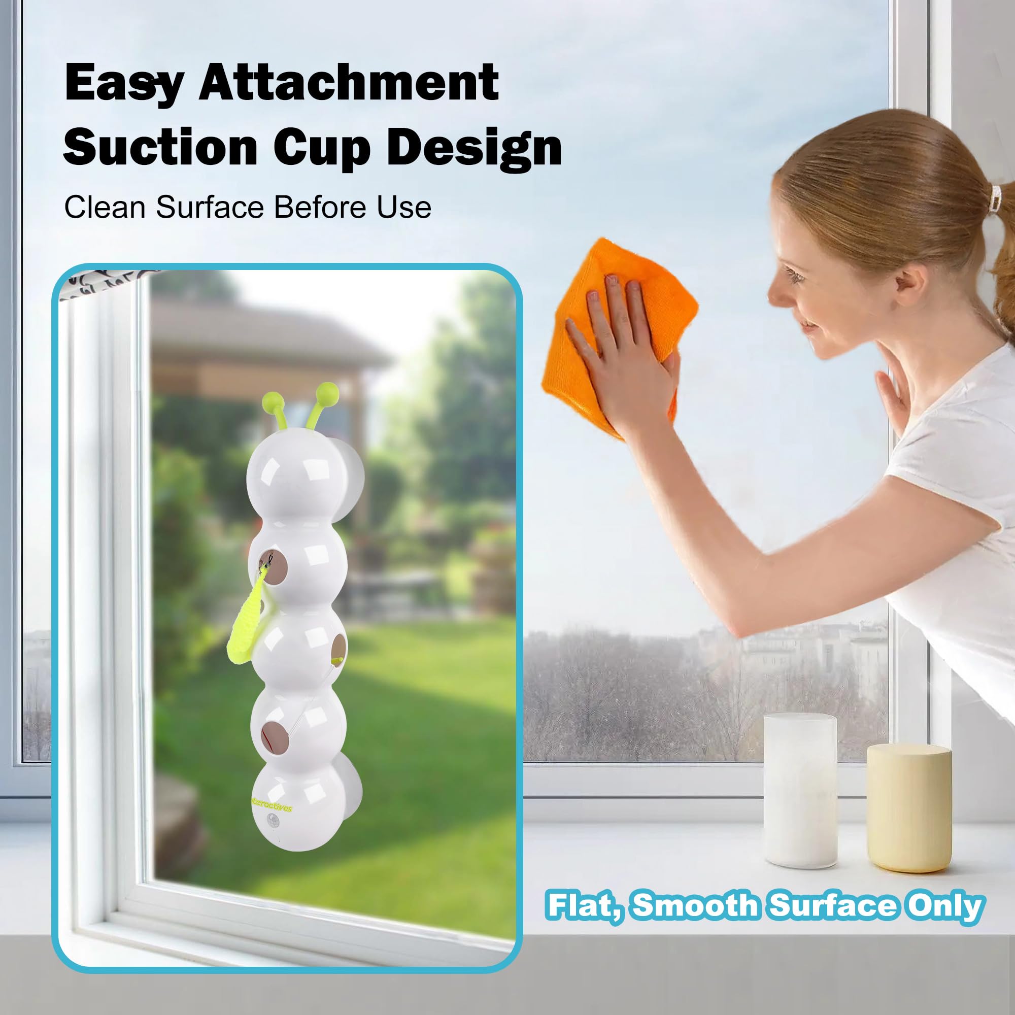 Interactive Cat Feather Toy, Automatic Fluffy Tail Teaser with Motion Sensor,Whack a mole Cat Toy, USB Rechargeable, Suction Cup for Stable Play, Perfect for Indoor Cats - image 5