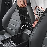 Vista 2 de AOMSAZTO Funda para Reposabrazos para Honda Civic 2006-2011 Negro con Costuras Rojas