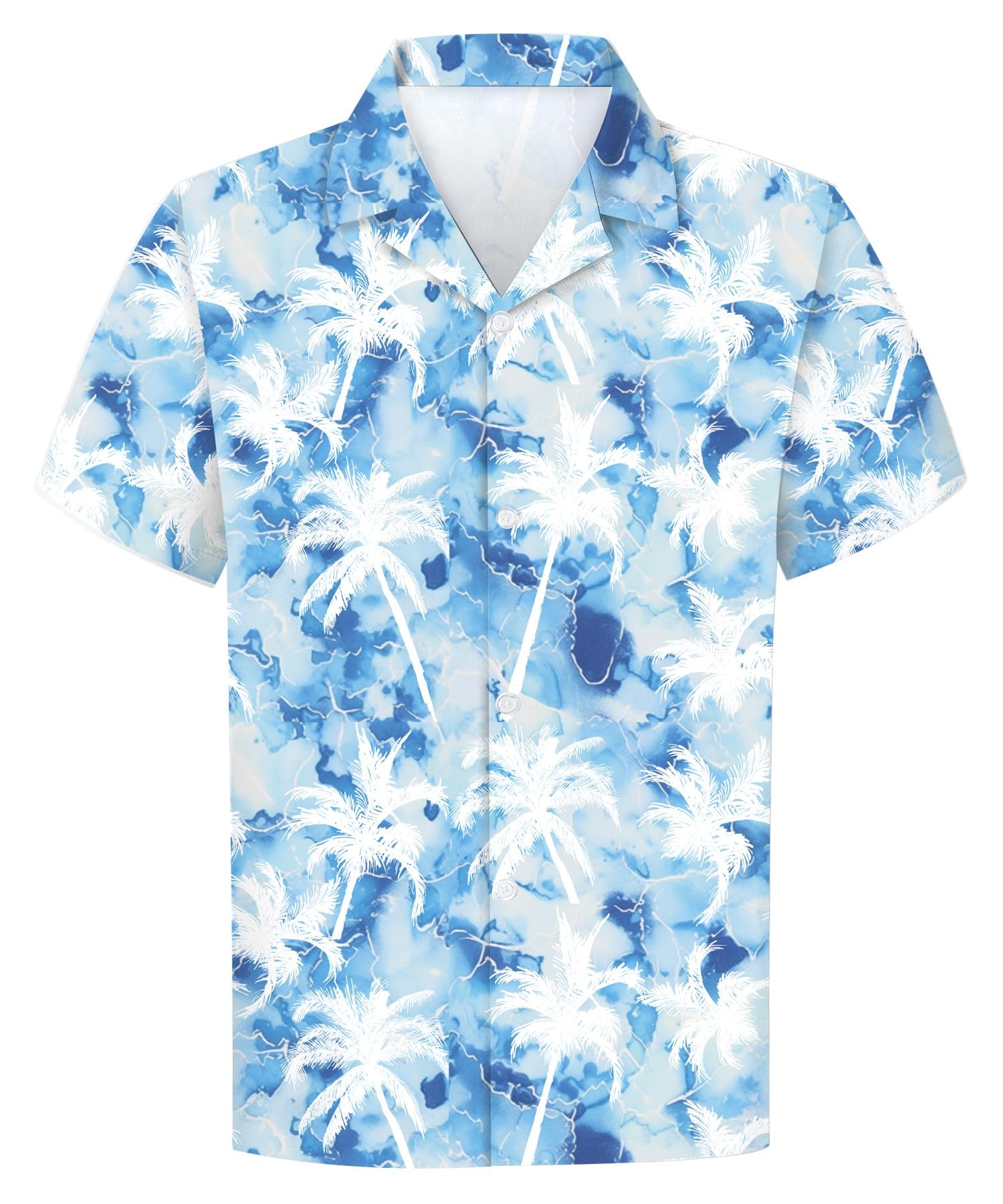 Cromoncent Hawaiian Shirt for Boy&amp;Men Short Sleeve Cuban Collar Tropical Holiday Summer Beach Shirts