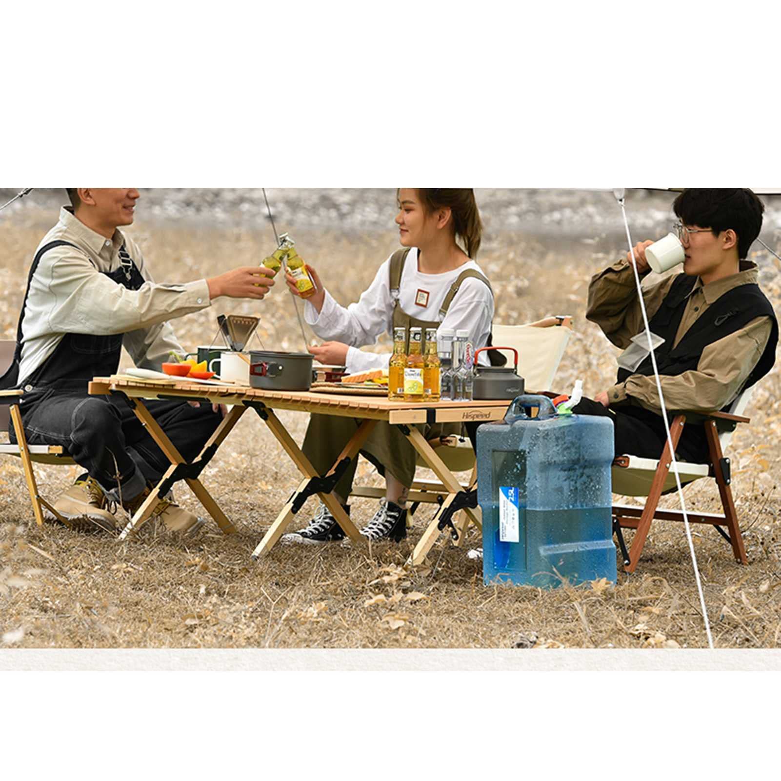Outdoor-Set, Kleinteile-Tasche, Aluminium-Pfanne, Suppen-, Camping-Ausrüstung, Gewürzglas mit Kochgeschirr (A 18,5 x 10 cm)