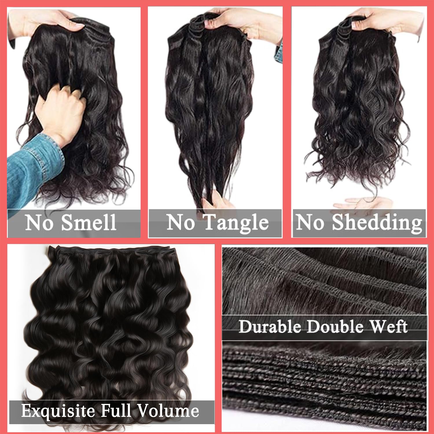 Amazon.com : 12A Human Hair Bundles 18 20 22 24 Inch 4 Body 