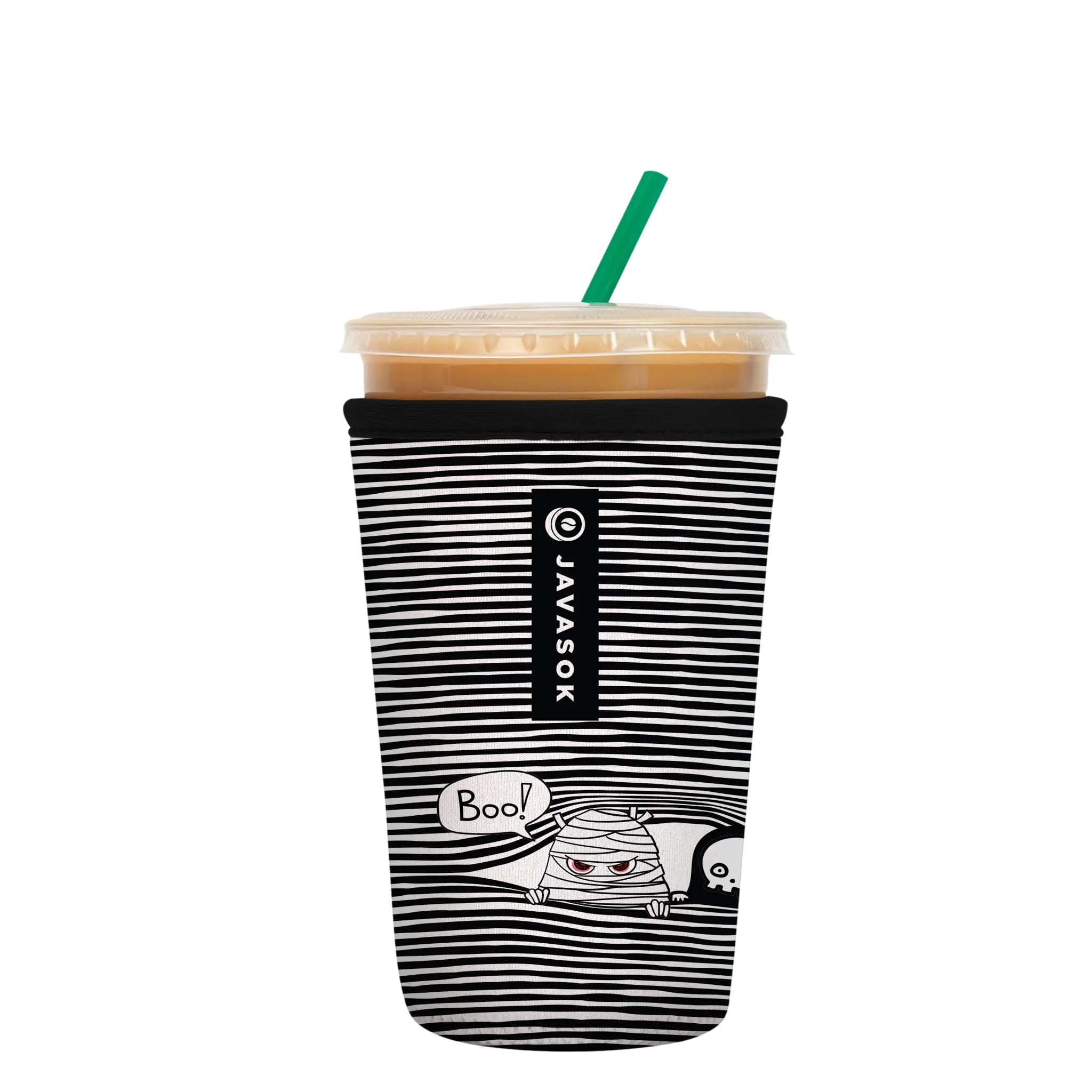 Sok It JavaSok Iced Coffee &amp; Cold Soda Insulated Neoprene Cup Sleeve (Peek-A-BOO, Medium: 22-28oz)