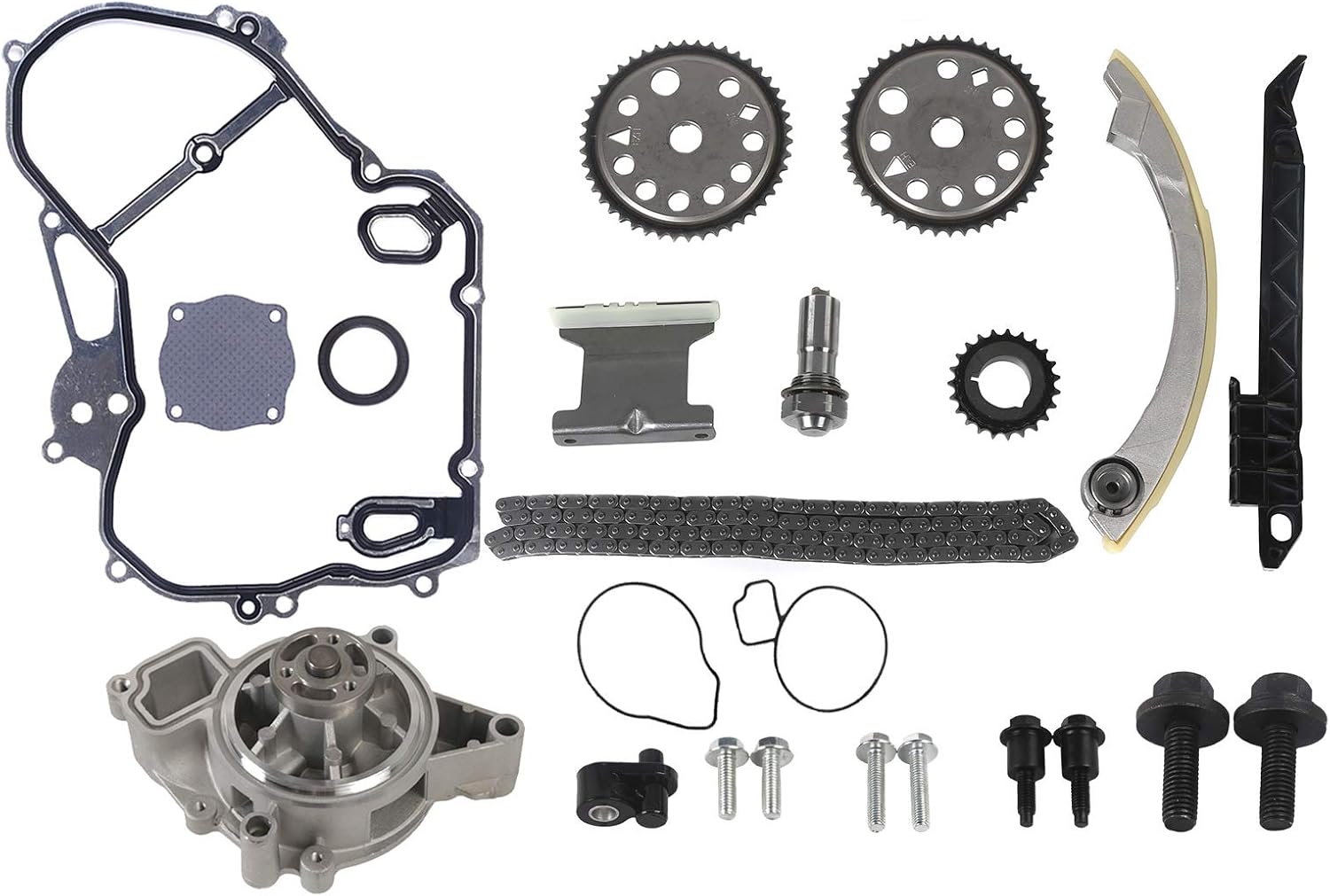 MPLUS Timing Chain Kit 94201S with Water Pump Cover Gasket Gear Oiler Bolts Fits 00