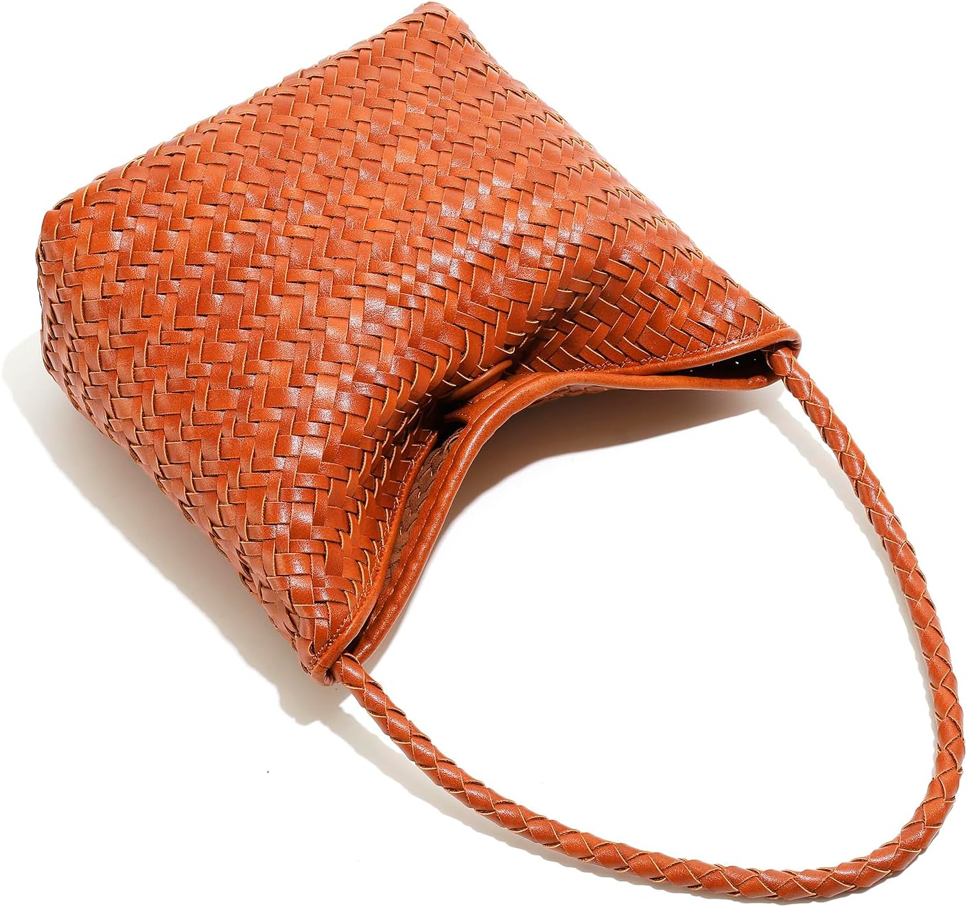 Woven Tote Bag for Women with Purse, Small Hobo Bags Top-handle Shoulder Bag Vegan Leather Underarm Handbag - Image 8