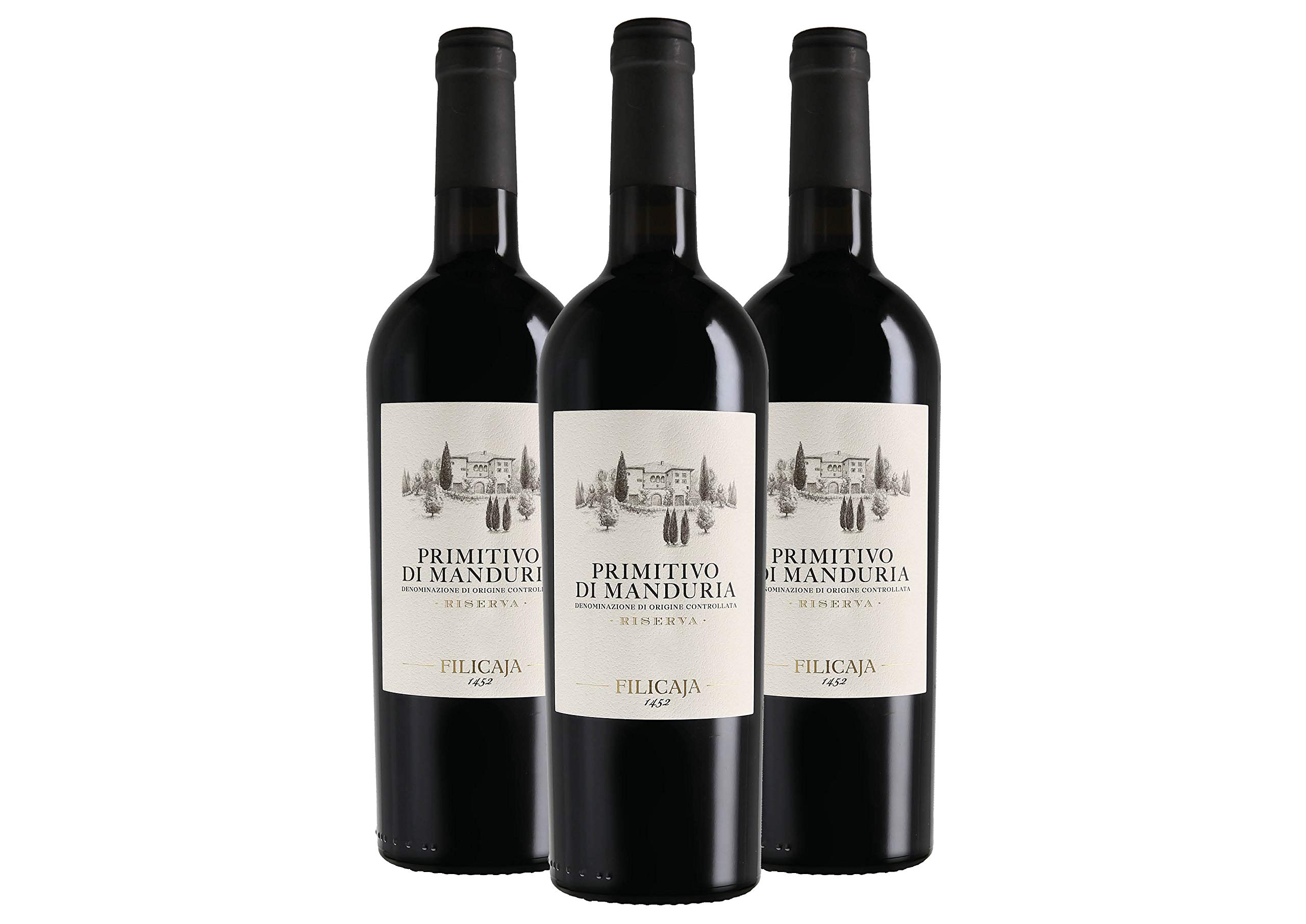Primitivo di Manduria DOC Riserva 2013 - Villa da Filicaja - 3 x 0,75 l. - Italian red wine - Apulia - Italy