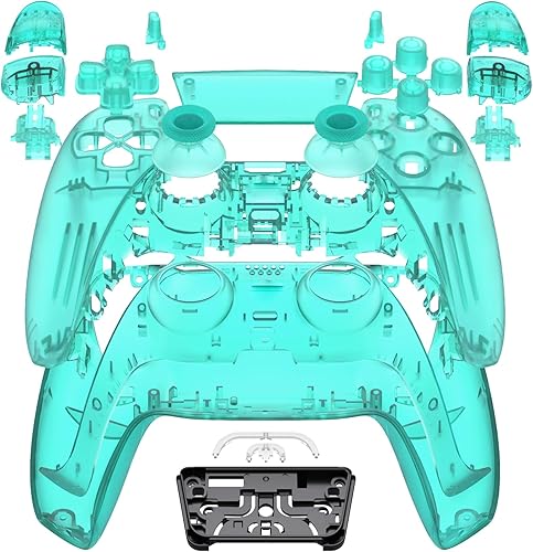 Vista 3 de eXtremeRate Juego completo de carcasa de repuesto con botones y cubierta de panel táctil, placas delanteras y traseras transparentes compatibles