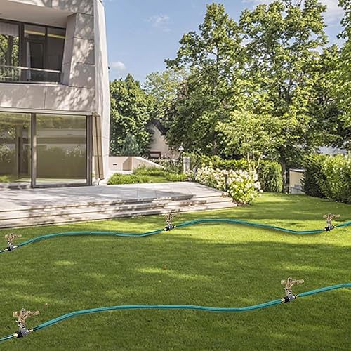 Miniatura 3 de Paquete de 2 aspersores de impacto de aleación de zinc con soporte (pico), cabezal de rociador de césped de aleación de zinc resistente en base de