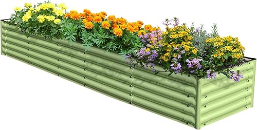 Miniatura 8 de Olle Juego de camas de jardín elevadas galvanizadas en forma de U 4 en 1 de 17 pulgadas de alto, forma de U, para jardinería, jardinería, maceta