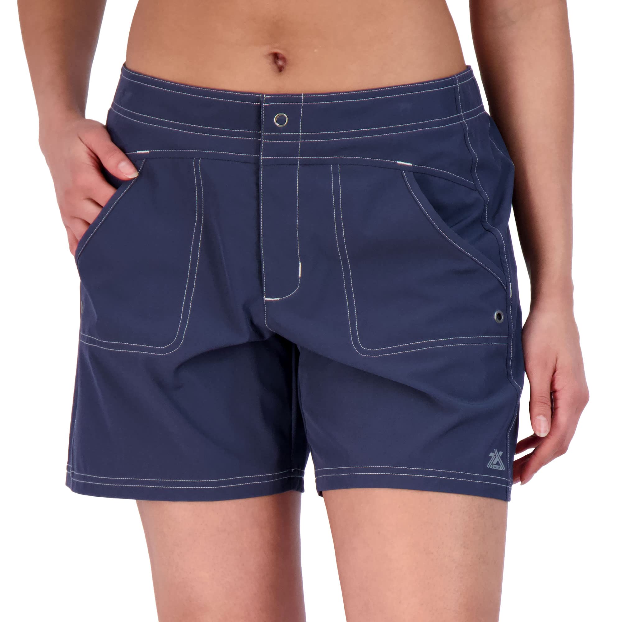 ZeroXposur Womens Swim Shorts 6 Inch Inseam - Hybrid Board Shorts for Women Swim - Beach Shorts for Women with Brief Liner