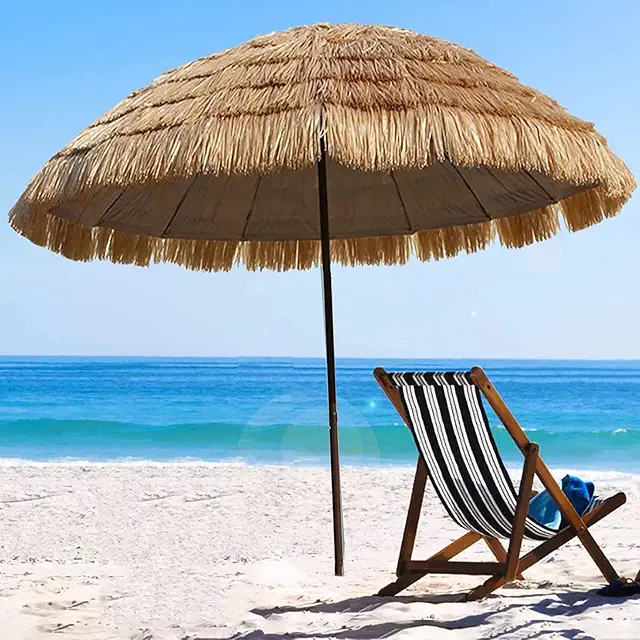 Rieten Parasol 1.8M Hawaiian Style Beach Umbrella with Tilt Function