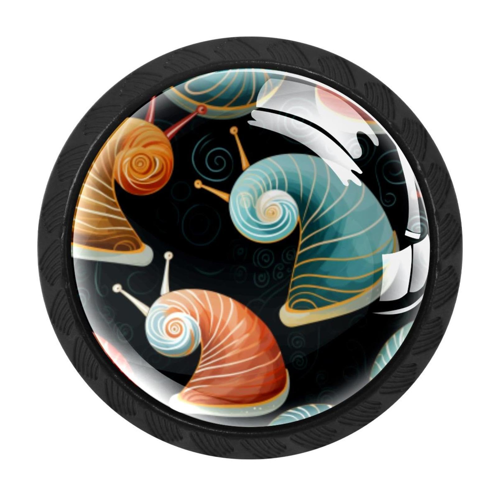 CHENZZZZ 4 pcs Snail Cabinet Knobs Crystal Drawer Pulls for Kitchen, Bathroom Cabinet, Dresser and Cupboard