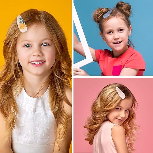 Miniatura 4 de WLLHYF 16 pinzas para el cabello con estampado floral para niñas pequeñas, tela antideslizante, envueltas en tela metálica, diseño floral,