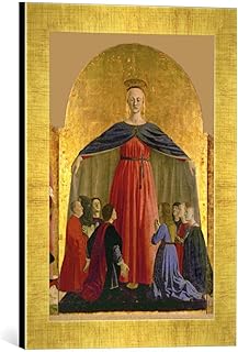 kunst für alle 'Immagine incorniciata di Piero della Francesca Protezione Cappotto Madonna, Stampata, 30 x 40 cm, nel Quadro Immagini Fatti a Mano di Alta qualità Oro Raya