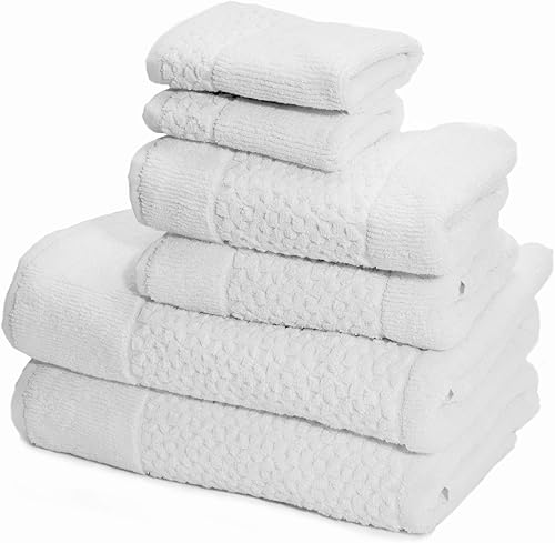 Miniatura 2 de Classic Turkish Towels - Juego de 6 toallas de baño de lujo para baño - 100% algodón, textura suave y súper absorbente, toallas de mano y toallas (2