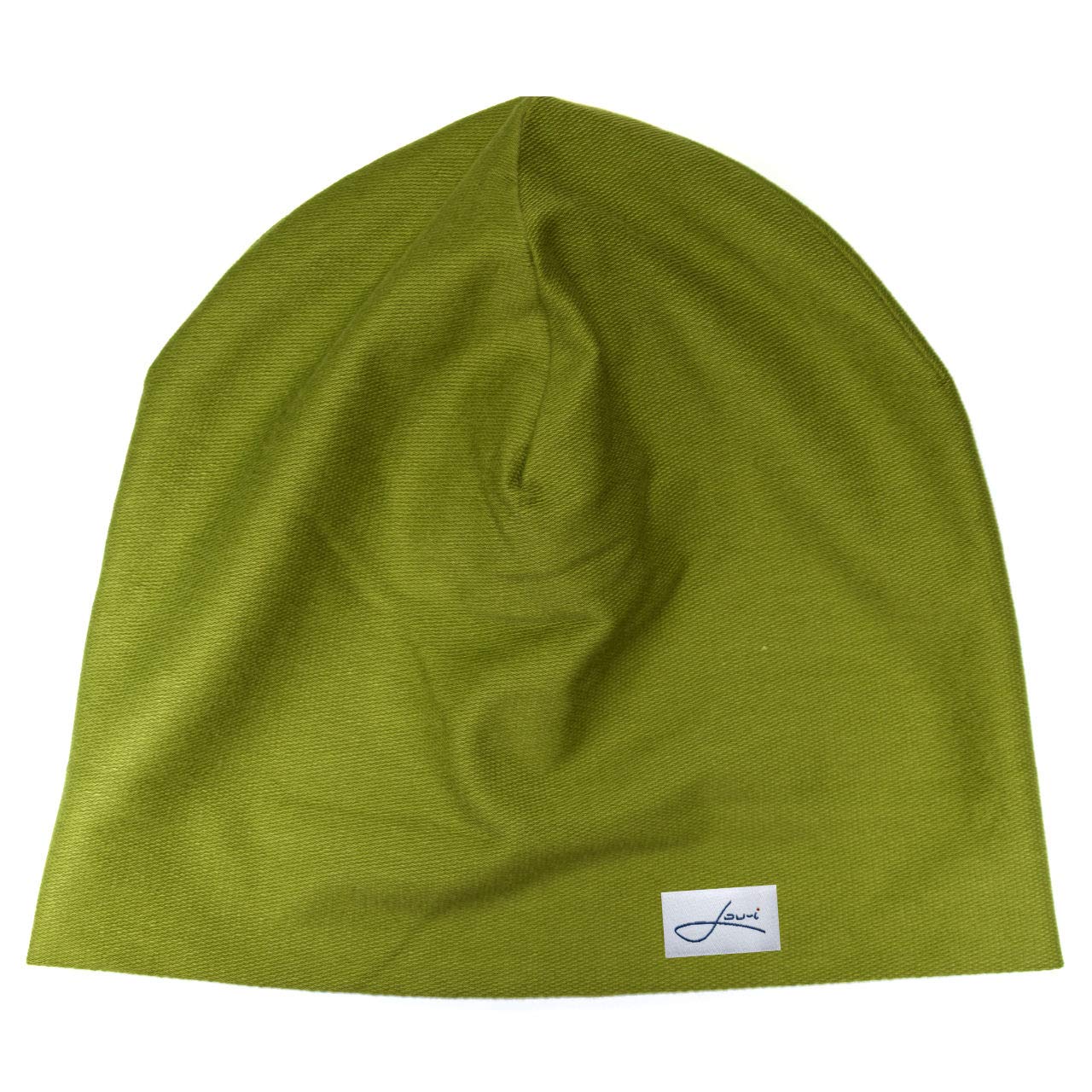 Lou-i Czapka damska i męska, bawełna ekologiczna, czapka beanie, wyprodukowano w Niemczech, zielony, 57-58