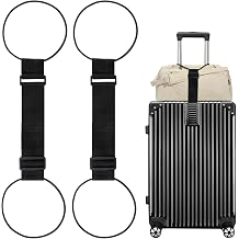 2 Pack Luggage Straps for Suitcases, Adjustable Bungee Elastic Belt