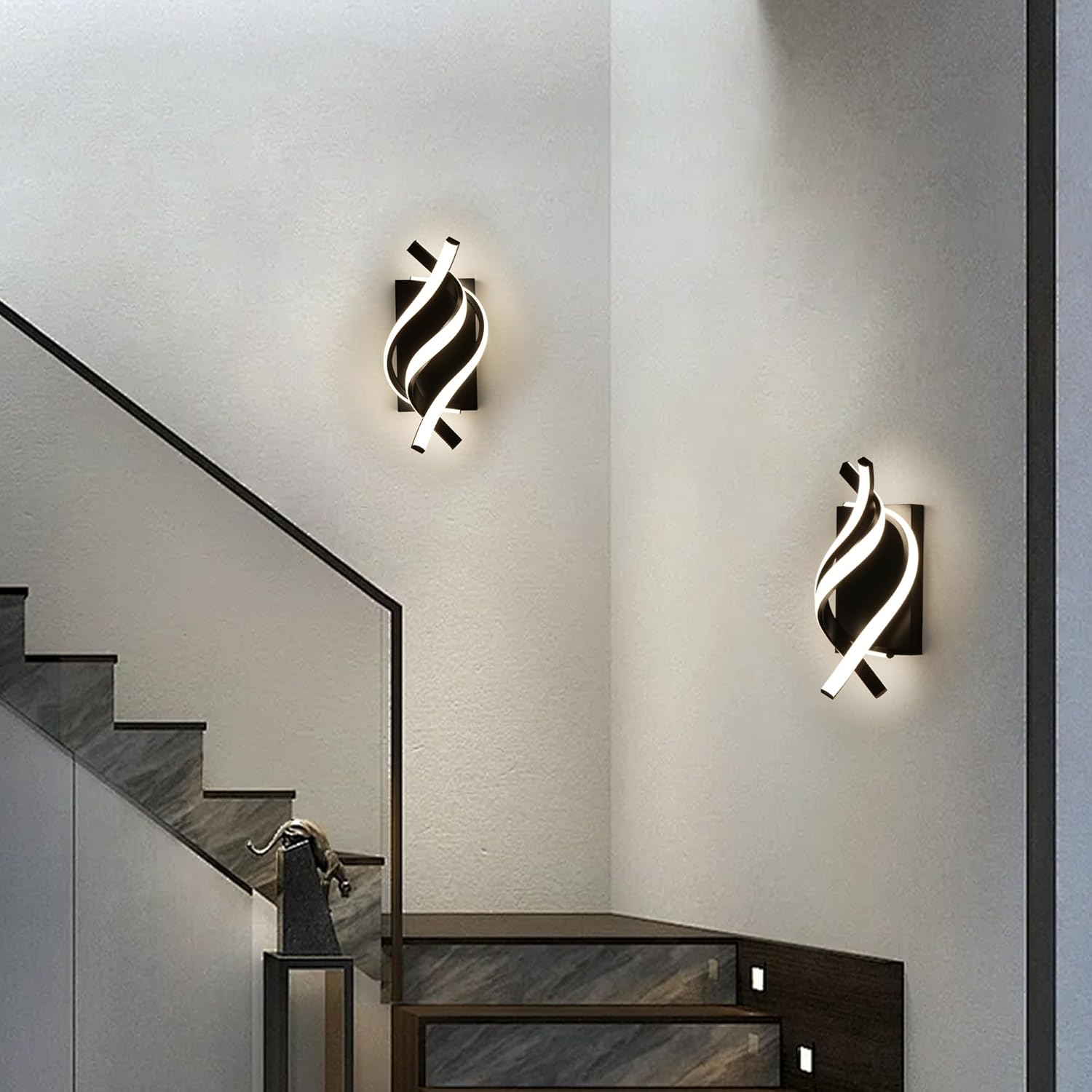 LED Wall Sconce, 15W 700LM Modern Vanity Light Fixture, 4000K Cool White Indoor Wall Lighting, for Bedroom, Living Room, Bathroom, Hallway