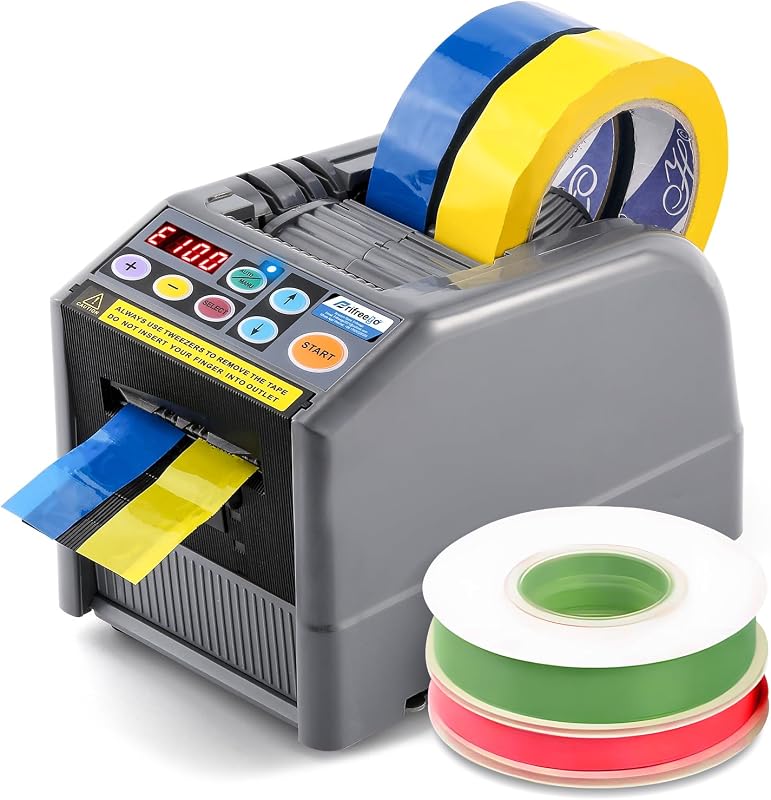 Dispensador automático de cinta, Máquina cortadora de cinta eléctrica | Rueda de silicona mejorada para cinta/cinta de 6-60 mm de ancho, máx. Longitud de corte 999 mm, 110 V, no apto para cintas elásticas