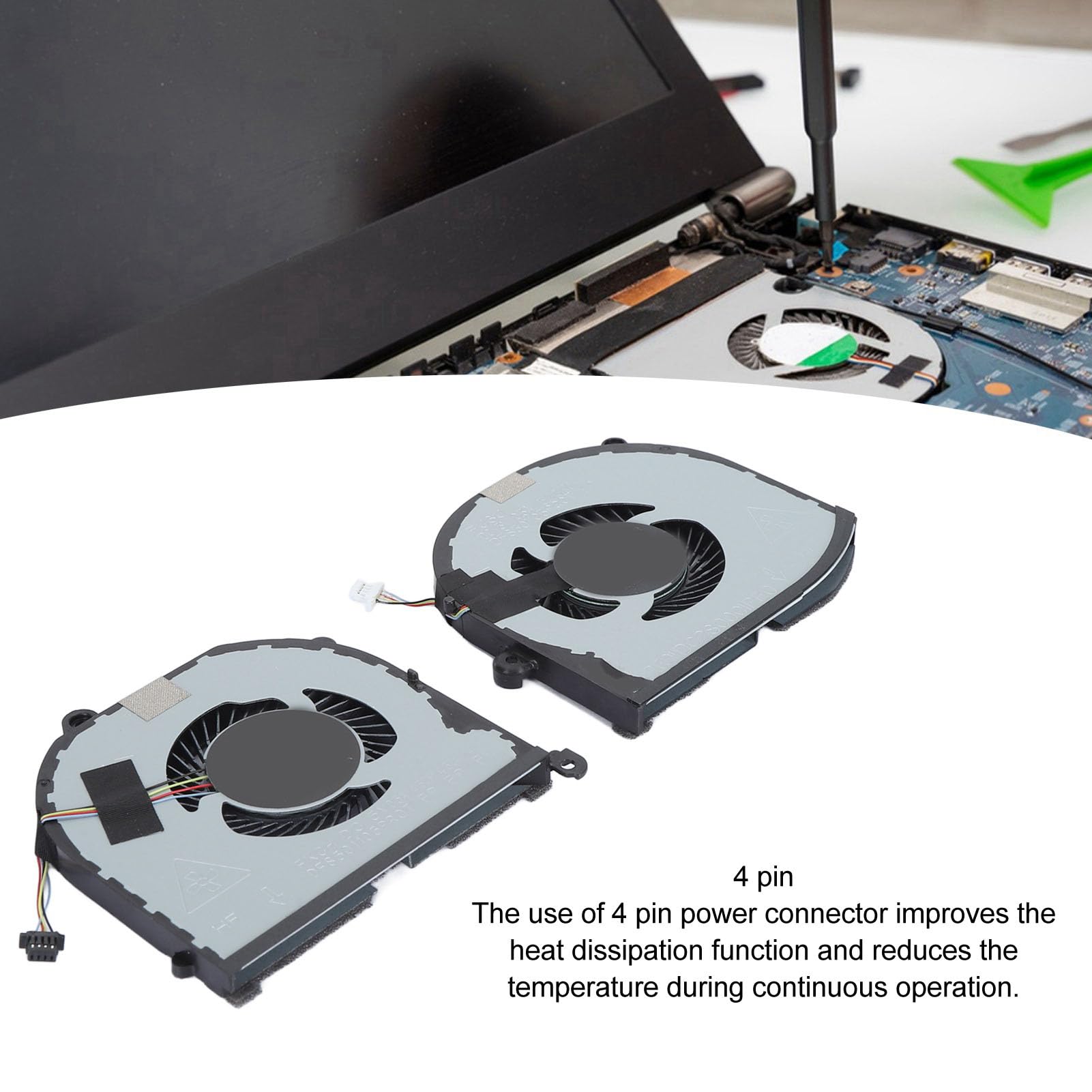 Ventola di Raffreddamento CPU GPU per XPS 15 9570 XPS 15 7590, per Serie 5530 5540, per 008yy9 0tk9j1 Tk9j1 08yy9, Ventola di Raffreddamento CPU GPU a 4 Pin, Ventola di