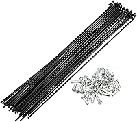 Vista 10 de X AUTOHAUX 40 piezas 14G J Bend 0.079 in bicicleta radios con pezones acero negro