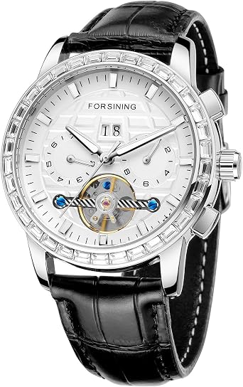Vincore trasparente moda diamante luminoso movimento ad ingranaggi design reale uomo top brand di lusso orologio da polso meccanico scheletrato maschile  1511