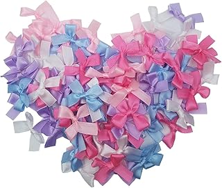 TIANYINGミニリボンシャワー フラワーシャワー アクセサリーリボンパーツ コサージュ 紙吹雪 蝶々結び ウエディング 結婚式 誕生日 パーティ 手芸用 リボンモチーフフラワー ハンドメイド 小物手作り材料 約3.8*3.5CM 100個セット