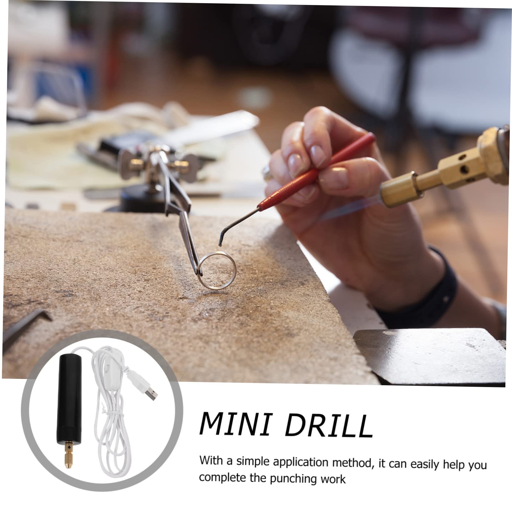 ARTIBETTER Electric Drill Mini Hand Drill Diy Jewelry Making Tool Easy to Use Portable Drill