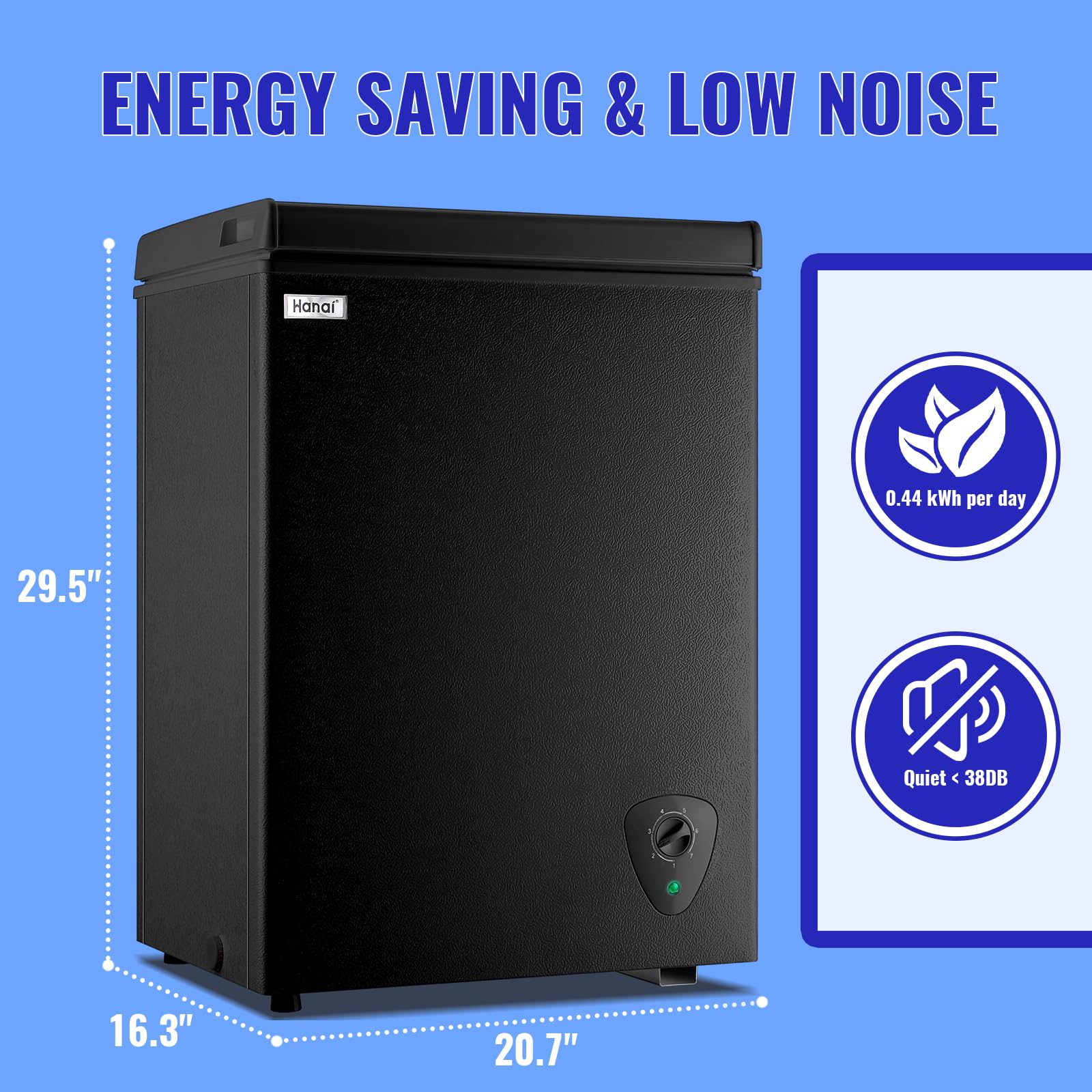WANAI Chest Freezer Mini Small Deep Freezers Apartment Dorm Freezeing Machine With 7 Temp Control Fast Cooling Portable For Home Office Business Dorm White on Fridge.com - View 6