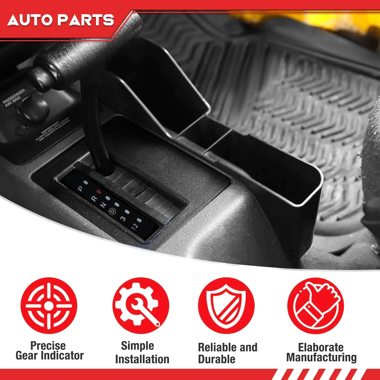 Automatic Floor Shift Indicator Bezel Trim Auto Console Compatible with Jeep Cherokee XJ 1997-2001 Replacement 55115615, Black