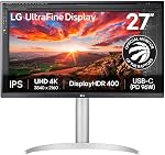 LG Ultrafine 32UP83AK-W Moniteur 4K UHD de 32 po, VESA DisplayHDR 400, panneau IPS, précision des couleurs sRGB 95%, USB-C, 60W PD, double HDMI, réglable en inclinaison/hauteur/pivot, haut-parleurs intégrés, blanc