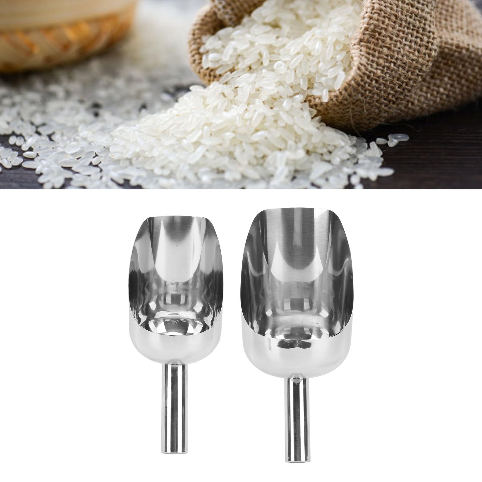 Cuillère à Glace En Acier Inoxydable, Cuillère à Glace Tendance, Cuillère à Glace, Pelle à Nourriture Polyvalente De Grande Capacité Pour Cuisine, Bar, Buffet, Fête, Mariage(s)