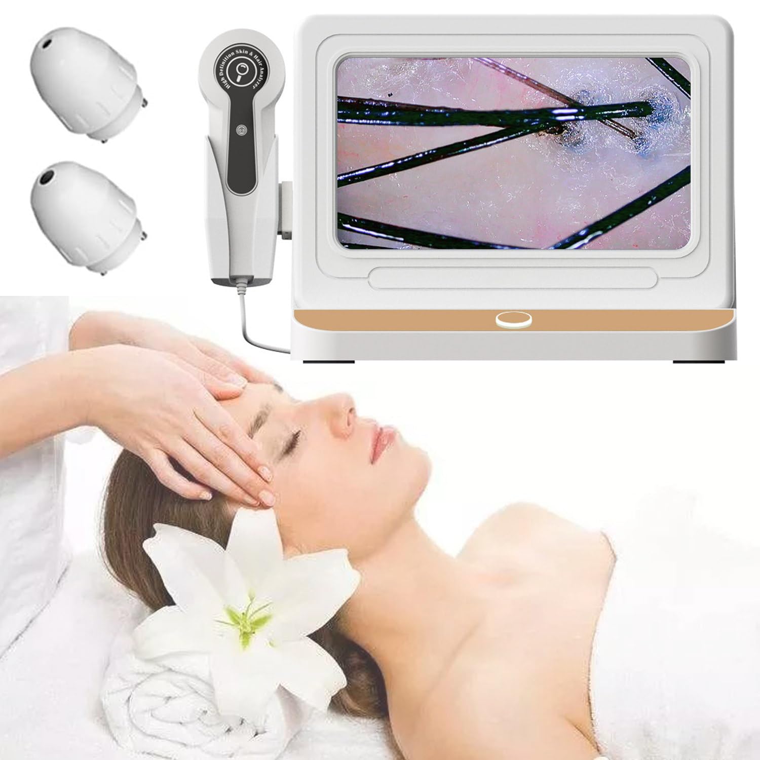 ANXYYDS 10 Inch LCD Scalp Detector Digital Hair Skin Analyzer Microscope for Hair Follicle Testing and Skin Analysis Magnifier