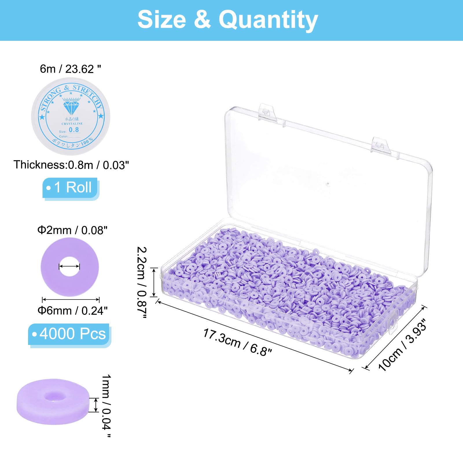 PATIKIL 4000 Pcs Clay Beads Bracelet Making Kit - Image 2