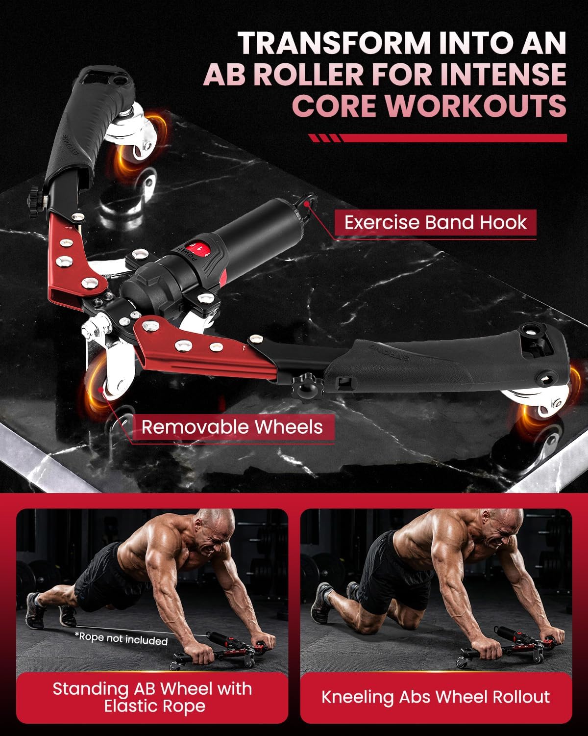 SAKER Twister Arm Trainer, Adjustable Hydraulic Home Gym Equipment for Strength Training, 22-440Lbs Chest Expander with Ab Roller Wheel, Workout Equipment for Men & Women, Arms Chest Core