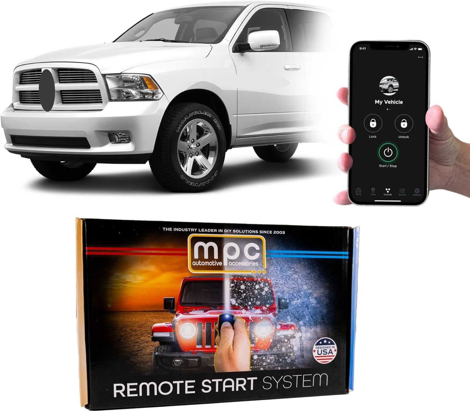 MPC 1-Button Remote Start Compatible with 2011-2012 RAM 1500 - Gas/Diesel - Plug & Play