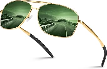 Aviator Sunglasses for Men Women, UV Protection Ultra Lightweight Rectangular Polarized Sunglasses