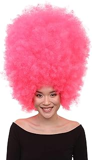 HalloweenPartyOnline Super Size Afro Wig Collection (Pink)