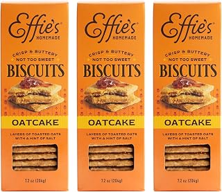 Effie's Homemade Oatcakes 3-Pack - Crispy Premium Biscuits for Cheese Pairing & Tea Time