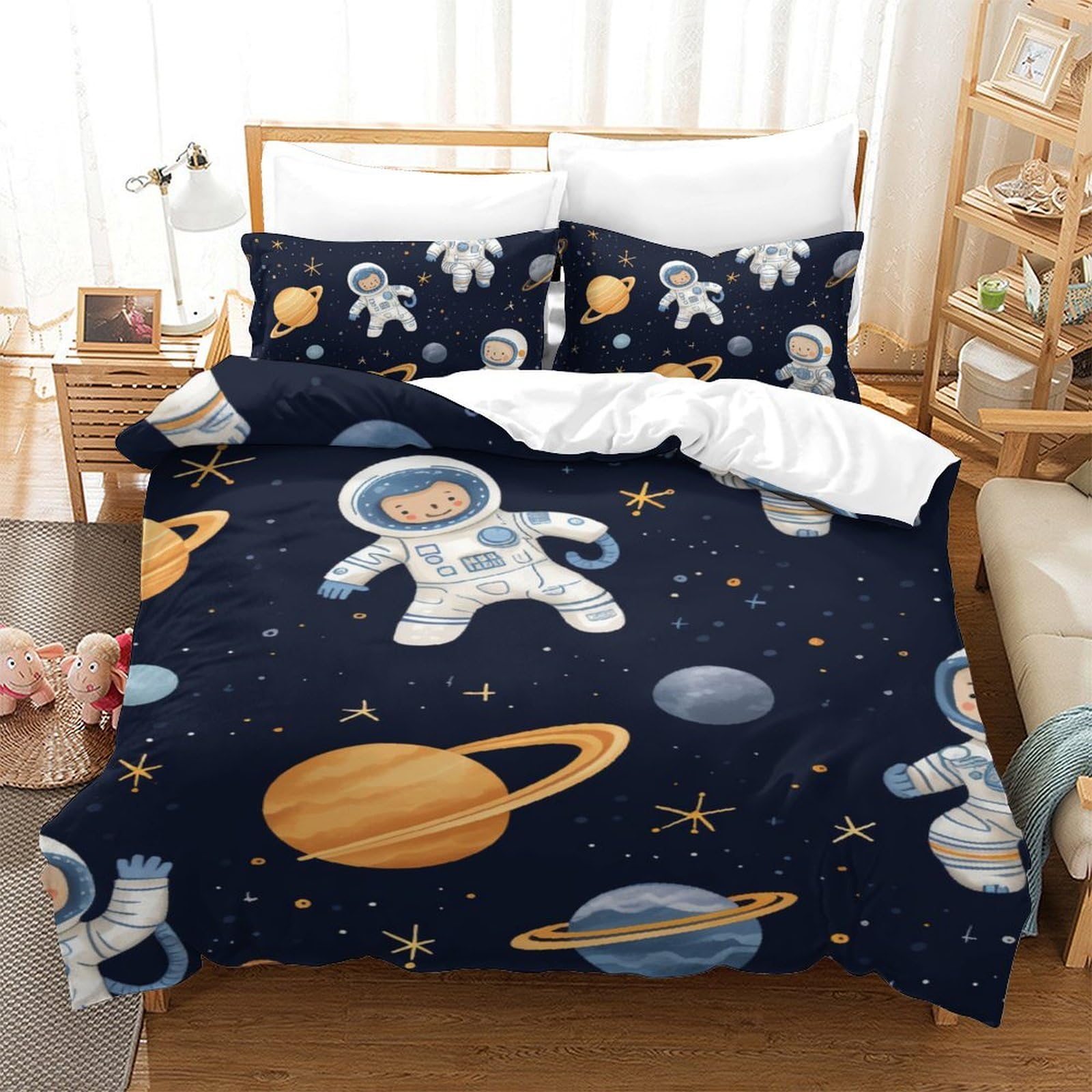Parure de lit 3pcs microfibre impression 3D astronaute haute densité