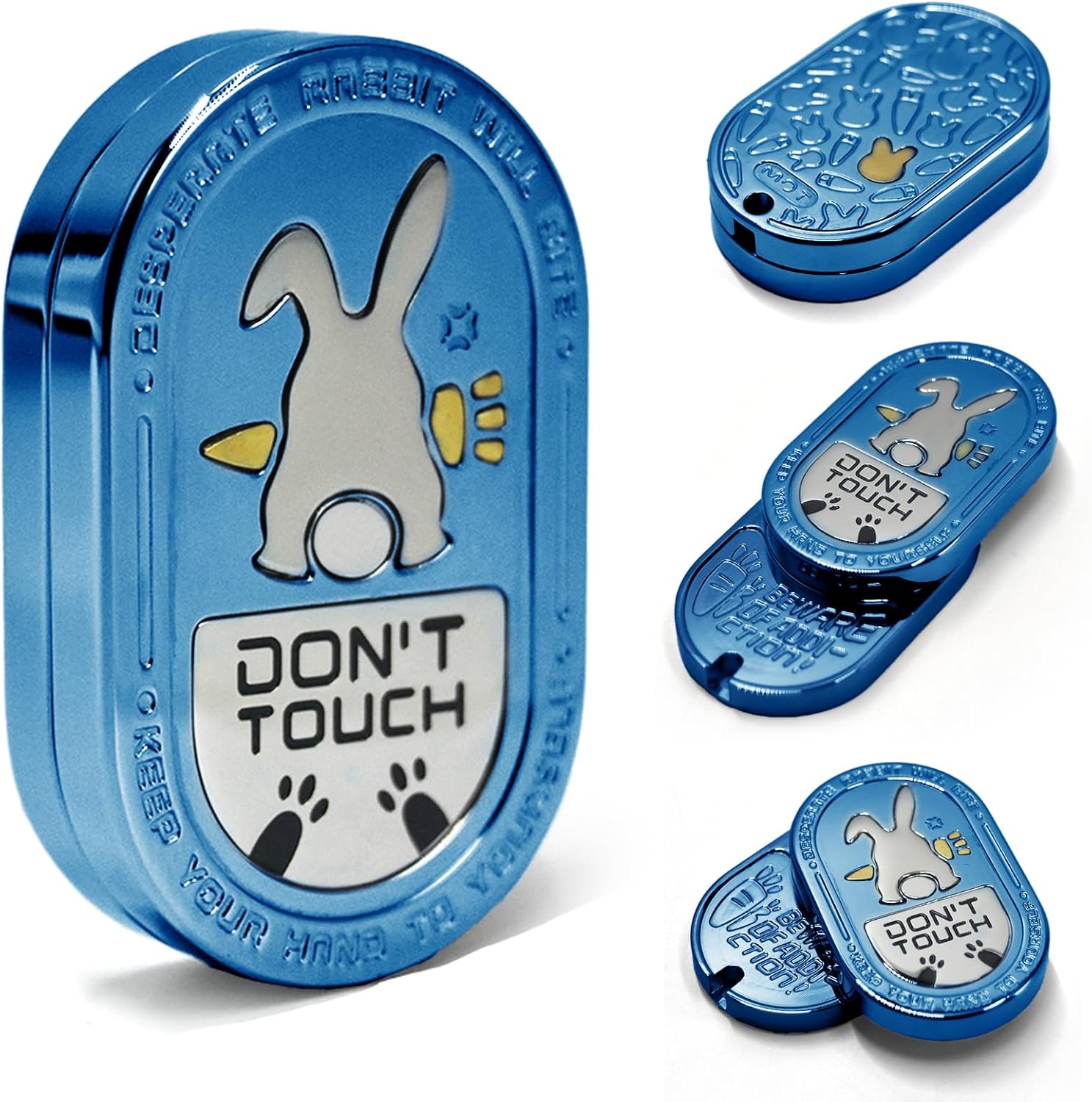 SKEDC Desperate Rabbit Fidget Slider, Stainless Steel EDC Fidget Toys with Mechanical Clicking Sound & Great Push Feeling, Best Gadget for Men (Blue)