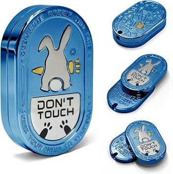 SKEDC Desperate Rabbit Fidget Slider, Aluminum Alloy EDC Fidget Toys Adults, with Mechanical Clicking Sound & Great Push Feeling, Best Gadget for Men Stainless Steel Blue