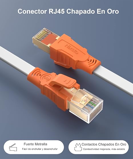 Nixsto Ethernet Cable 1m/2m/3m/5m/10m/15m/20m/30m-Cat 8 Network Cable