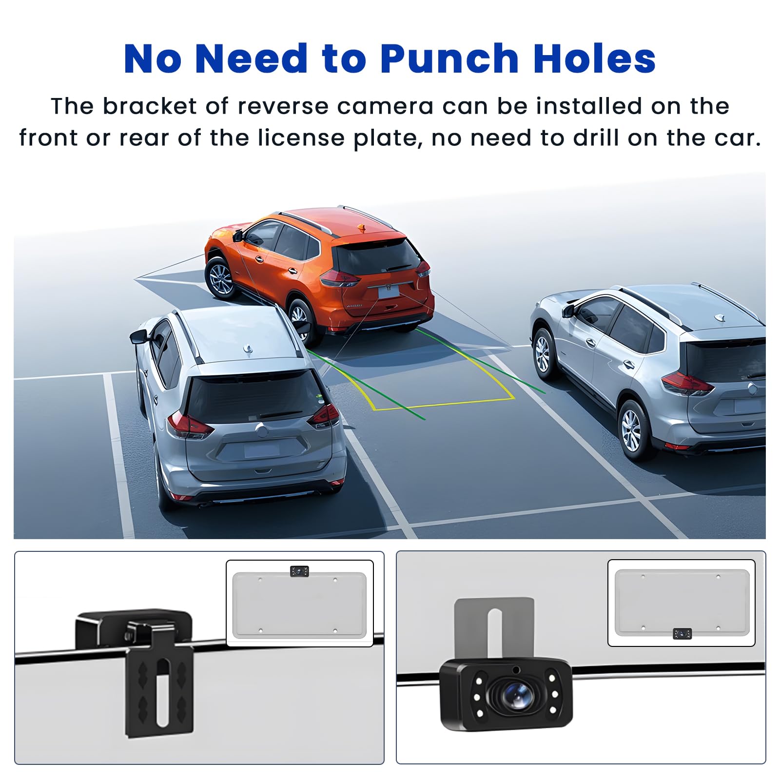 Inefala Kit de Monitor de Cámara de Marcha Atrás Inalámbrico con Pantalla de 5 Pulgadas, IP69 Impermeable Visión Nocturna Camaras de Visión Trasera Reversa para Camiónes, Remolques, Coches, RV