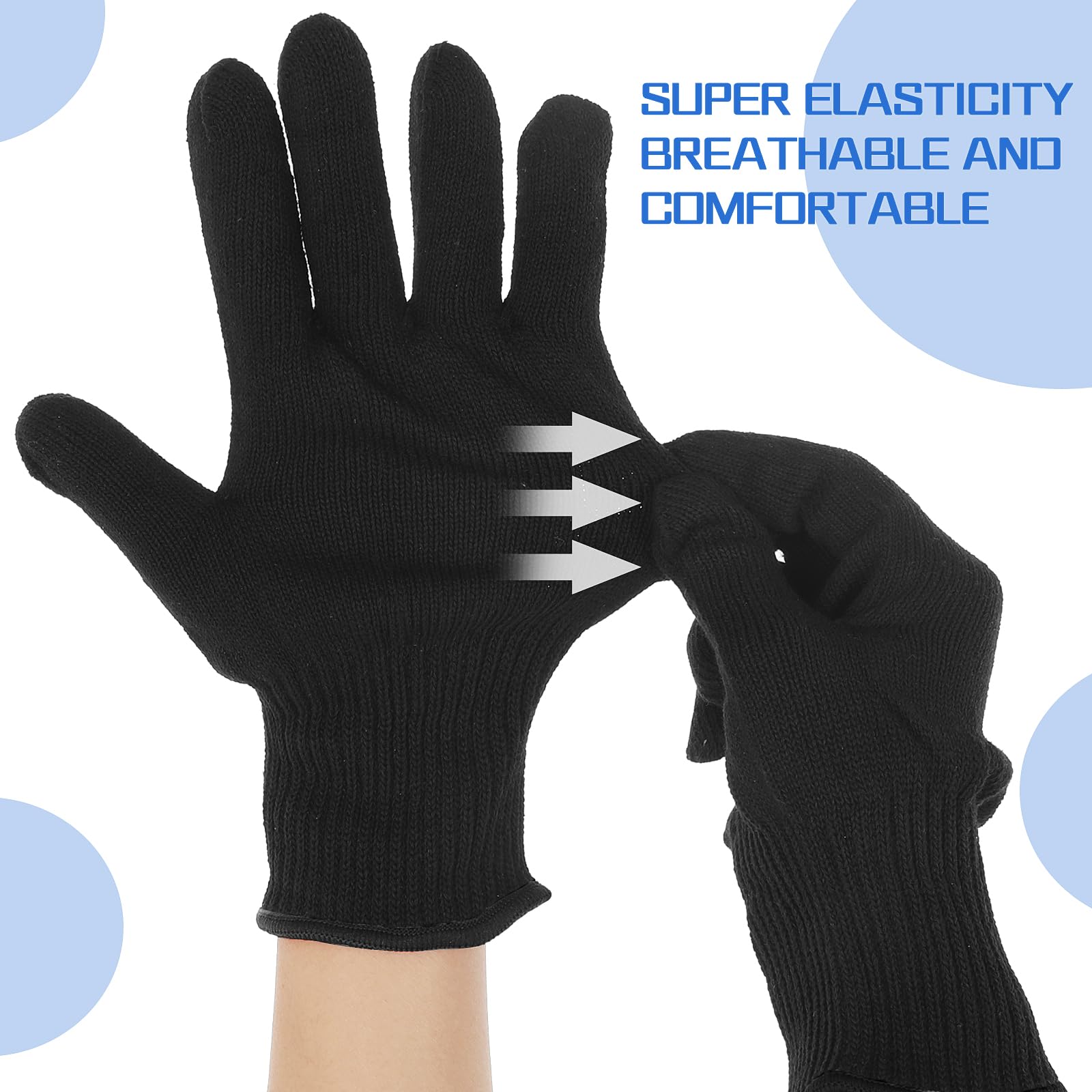 WLLHYF Lot de 2 gants professionnels résistants à la chaleur pour la coiffure - Blocage de la chaleur pour fers à friser et fers à friser - Gants résistants à la chaleur (2, bord noir)