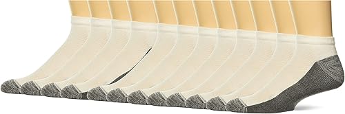 Hanes - Calcetines para hombre, calcetines X-Temp acolchados de corte bajo, paquete de 12