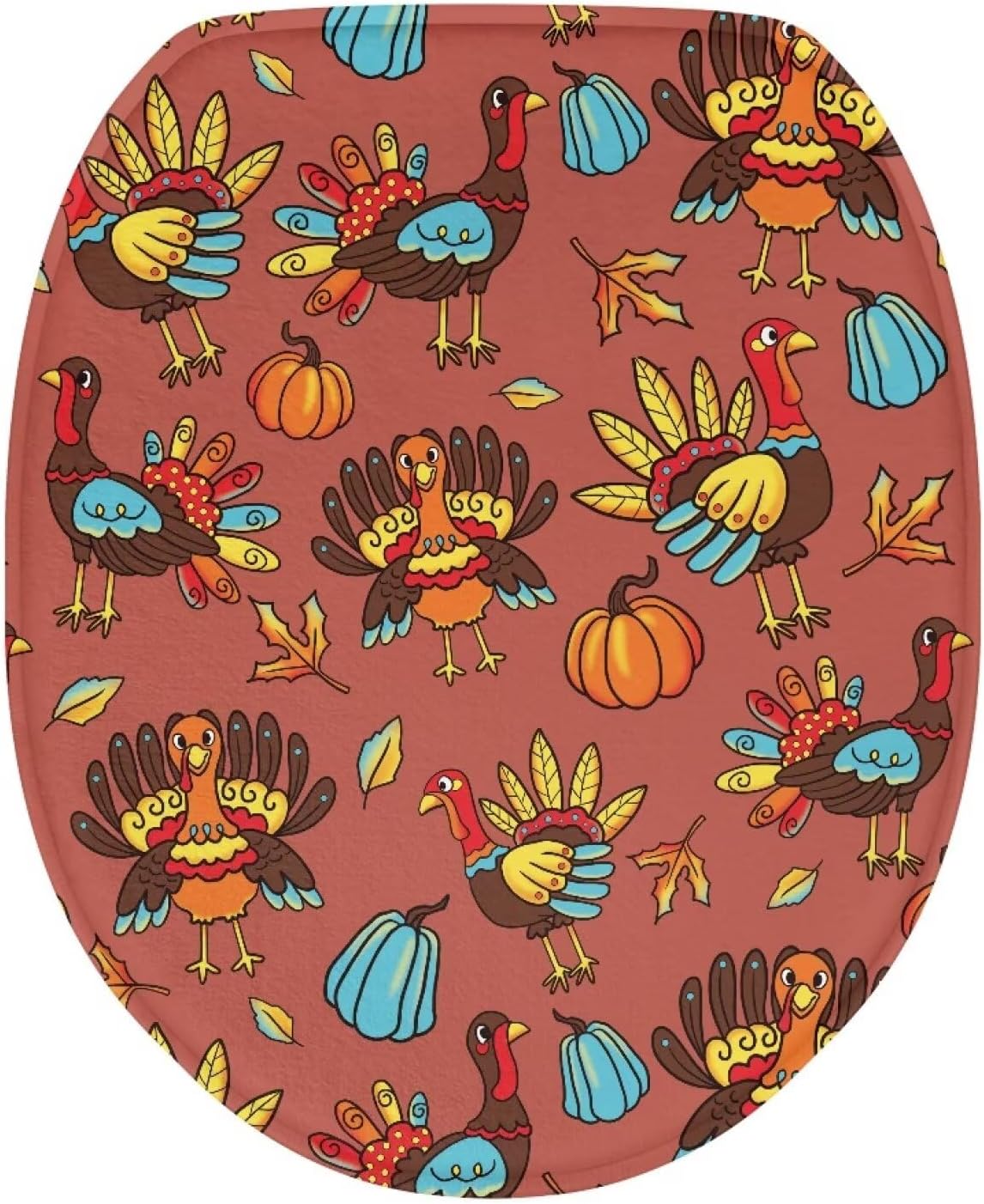 Cute Turkey Toilet Seat Cover for Bathroom Fall Decor Toilet Seat Lid Cover with Elastic Bottom Bathroom Accessories Home Decoration